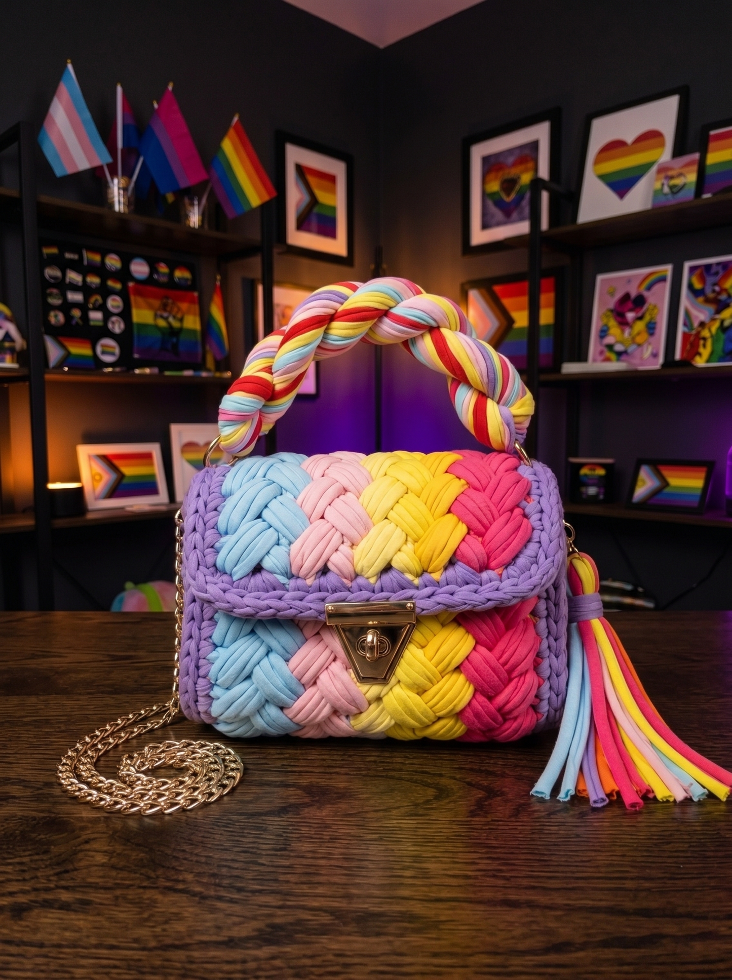 LGBTQ Pride Crochet Bag