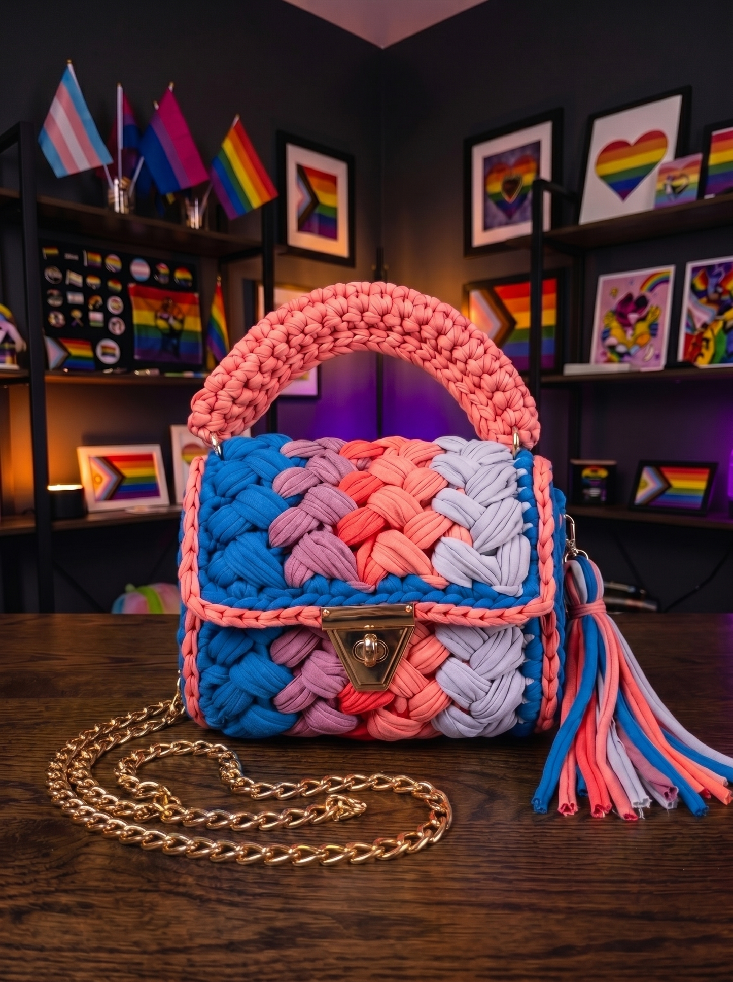 LGBTQ Pride Crochet Bag